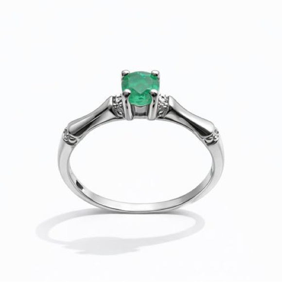 Emerald Adjustable Ring